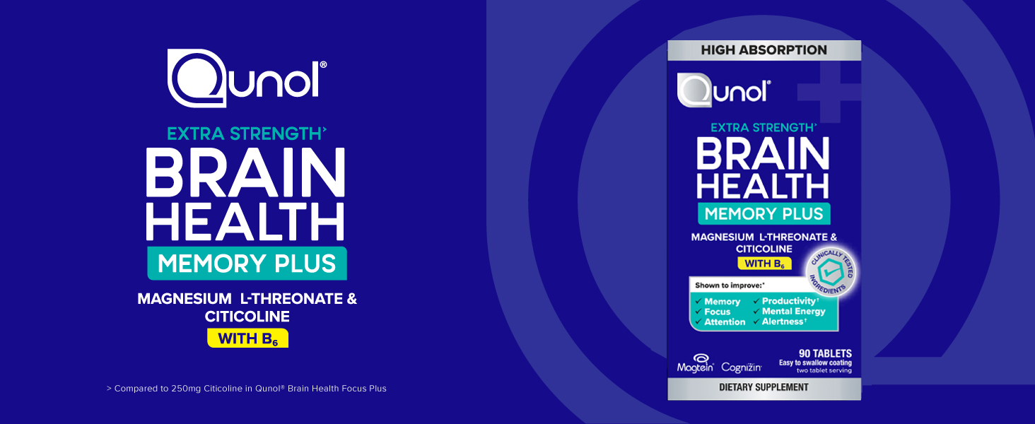 qunol extra strength brain health with vitamin b6 90 tablets
