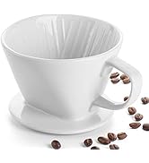 DOWAN Pour Over Coffee Dripper, Non Electric Pour Over Coffee Maker, Porcelain Slow Brewing Acces...