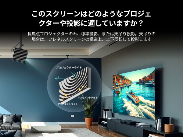 Valerion 120インチ固定フレームプロジェクター用スクリーン Amazon | Valerion 120インチ固定フレームプロジェクター用