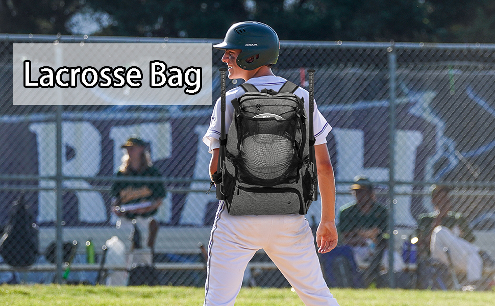 ybaymy Lacrosse Bag,Lacrosse Backpack with Two Stick Holders, Extra Large Lacrosse