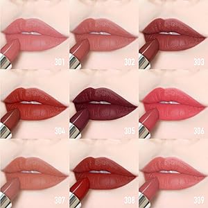 9 classic shades on lips