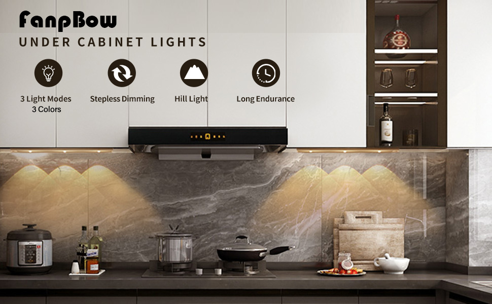 Under Light, Closet Lights Motion Sensor, Motion Sensor Light Bar 3 Colors, Dimmable