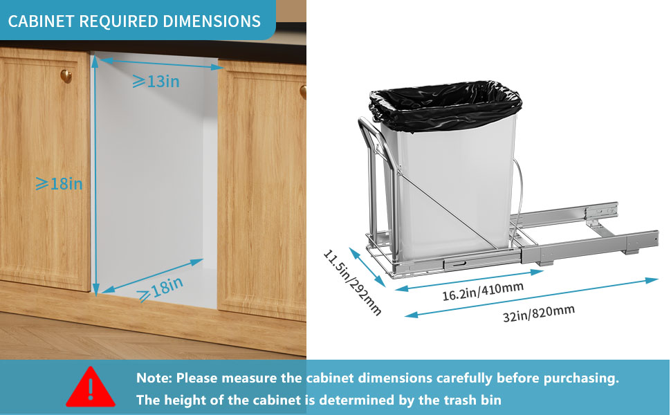 Storvexify Pull Out Trash Can Under with Soft Close