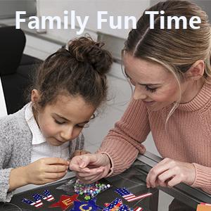 A grey pixel with the letters spelling "Welcome" in a patriotic theme.