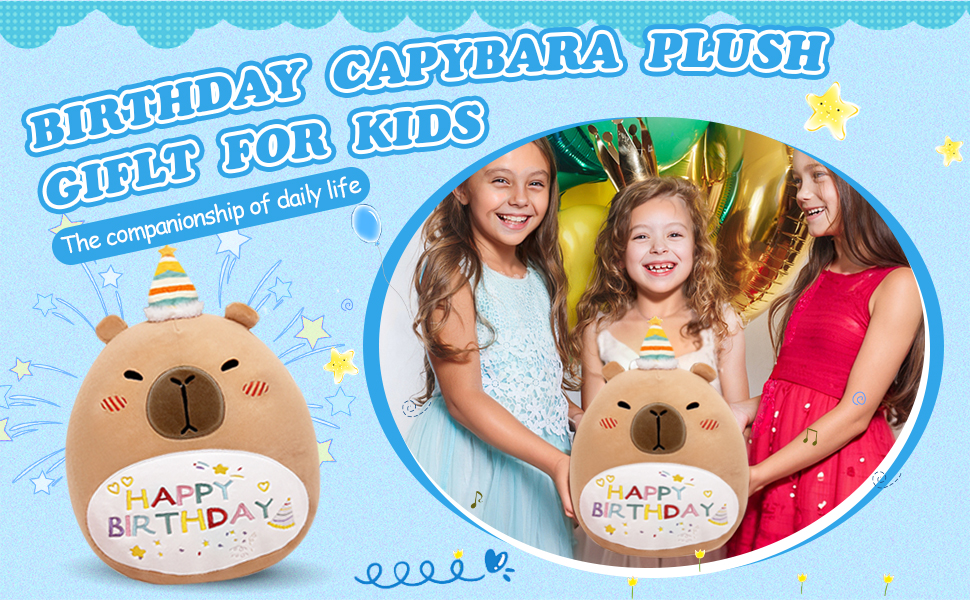 Birthday Capybara Plush Pillow