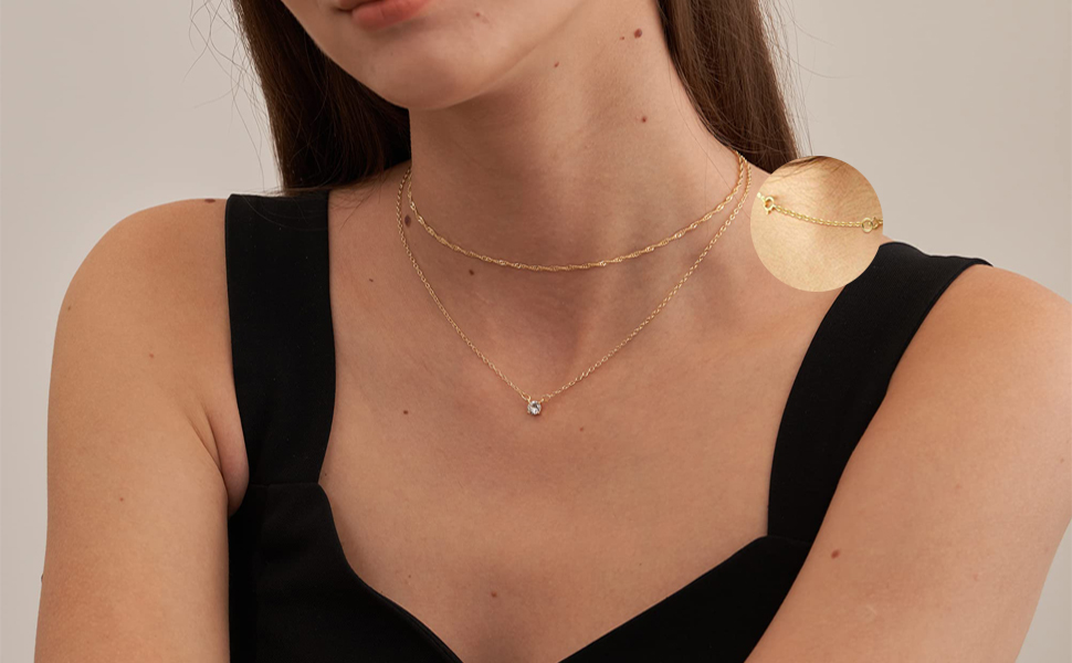 TOPUSSESS 4 Pcs 925 Sterling Silver Necklace Extender