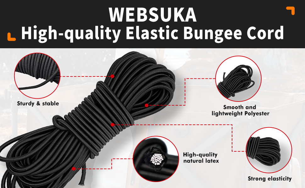 WEBSUKA Elastic Bungee Cord, Heavy Duty Bungee Shock Cord, Elastic