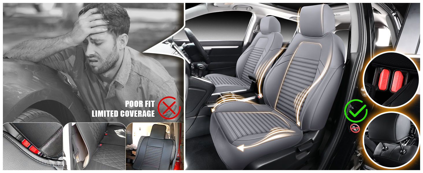 LINGVIDO Custom Fit Honda CRV Car Seat Covers, Full Set