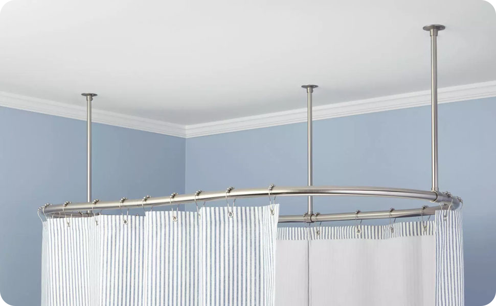 Naiture 36'' Stainless Steel Shower Rod Ceiling Support, 5/