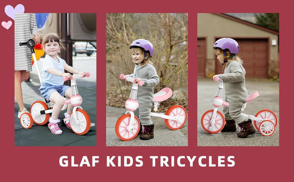 GLAF 5 in 1 Kids Tricycle for 2+ Years Old Boys Girls Toddler Tricycles
