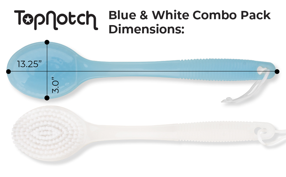 TopNotch® Back Brush 2 Brushes for Bath or Shower 1 Clear