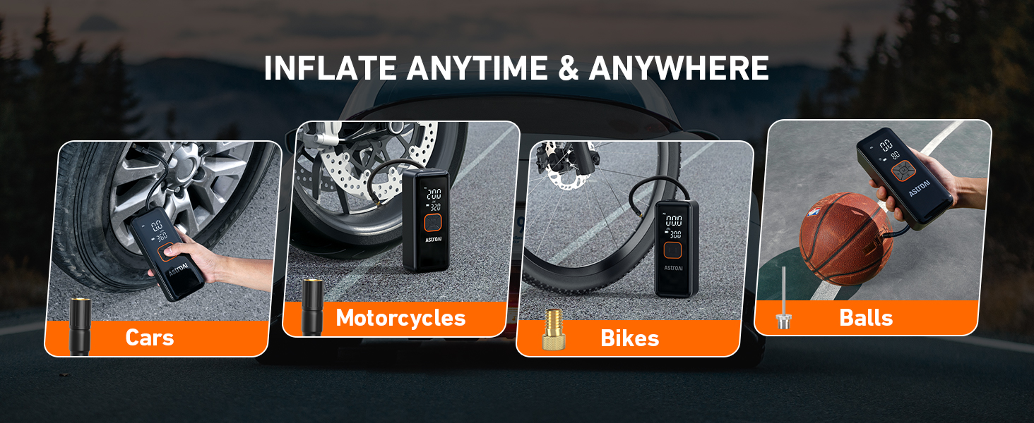 AstroAI 150PSI Tire Inflator Portable Air Compressor with 6600mAh