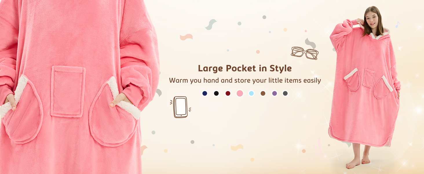 L'AGRATY Oversized Wearable Blanket Hoodie for Adults