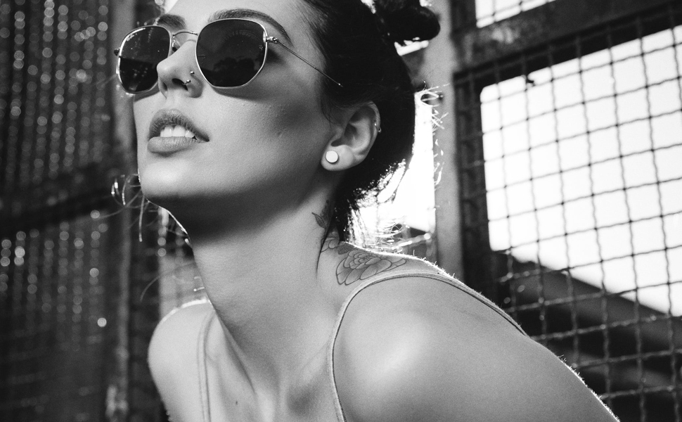 FIBO STEEL 9 Pairs Fake Gauge Earrings for Men Women