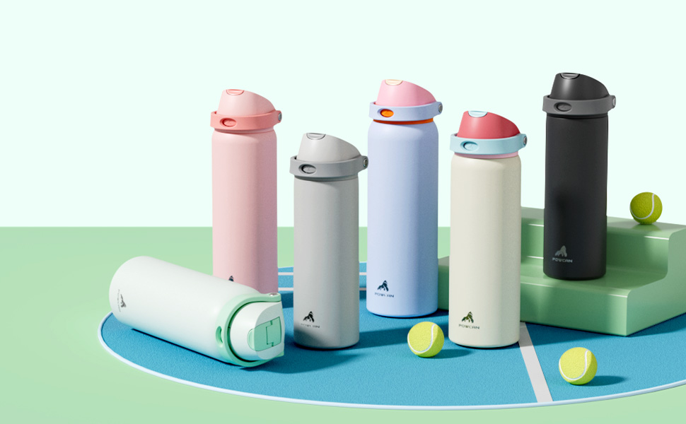 吸管:Flip Straw Sip smooth. 弹盖:Push to Chug Gulp fast. 提手:Carry Handle Move easy.