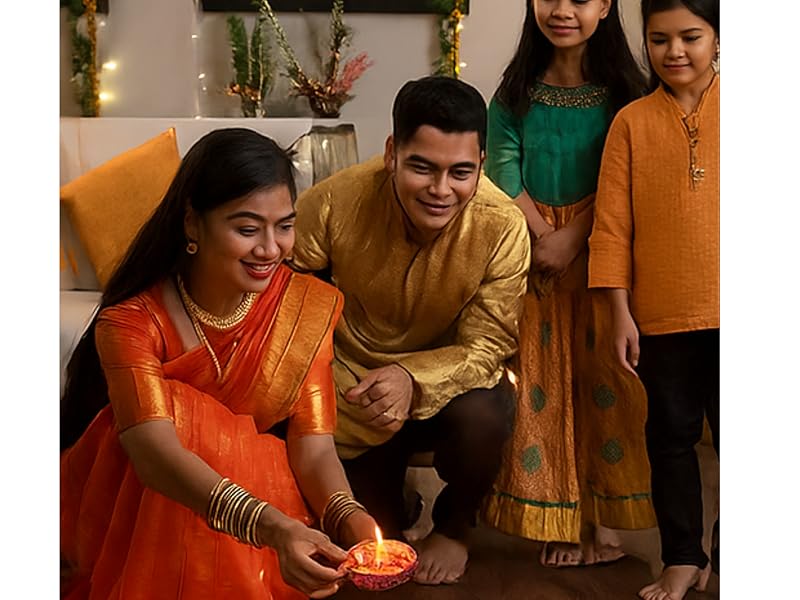 People gathered around a table in a home setting engaged in a balloon craft activity.