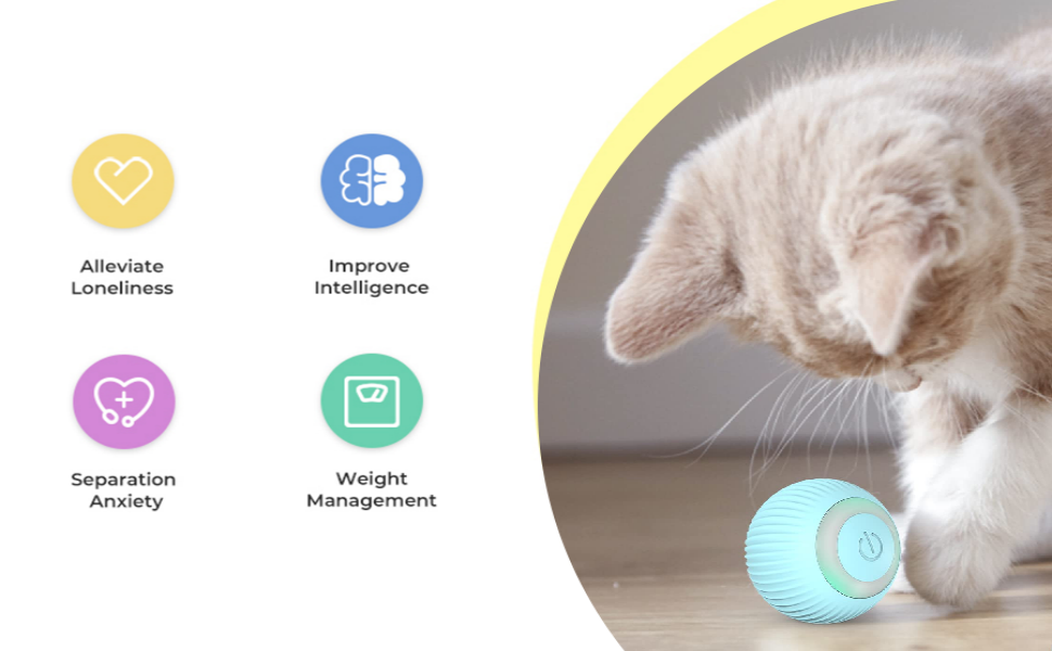 Interactive Cat Toy Ball，USB Rechargeable Automatic Cat