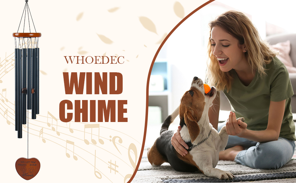 Dog Memorial Wind Chime Loss of Dogs Sympathy Gift, Pet