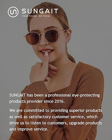 SUNGAIT Round Vintage Polarized Sunglasses Classic Retro Metal Frame Sunglasses Circular for Women Men 11 SUNGAIT Round Vintage Polarized Sunglasses