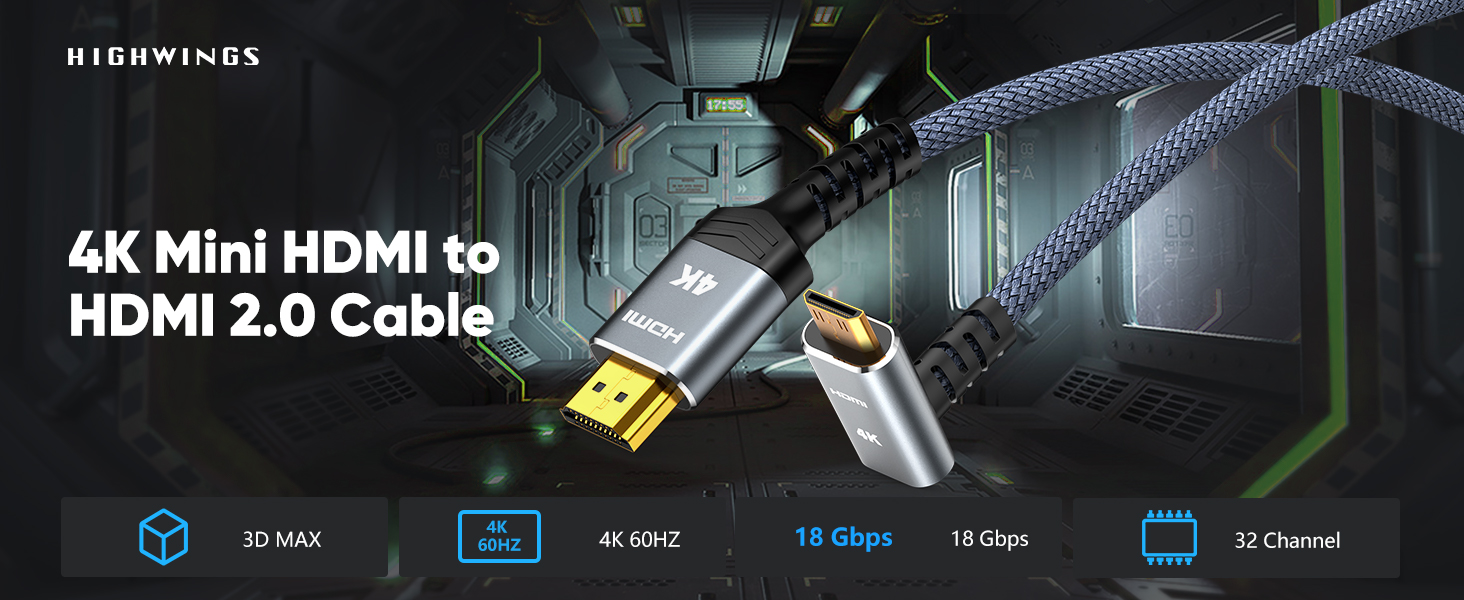 4K Mini HDMI to HDMI 2.0 Cable