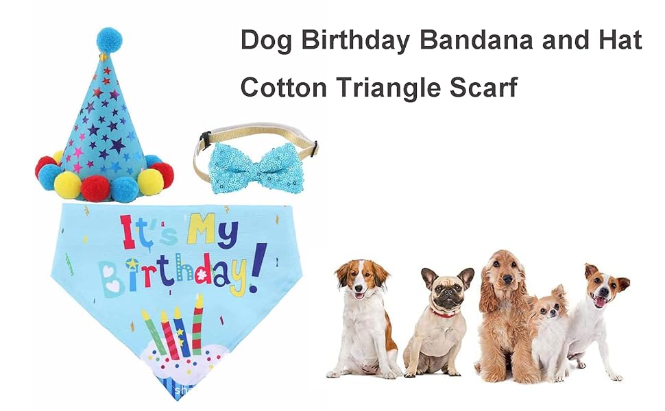 dog birthday bandana cotton triangle scarf - it's my birthday!
