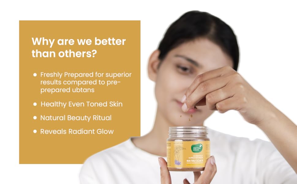 Mother Sparsh Turmeric & Kashmiri Saffron Face Ubtan Powder for Tan