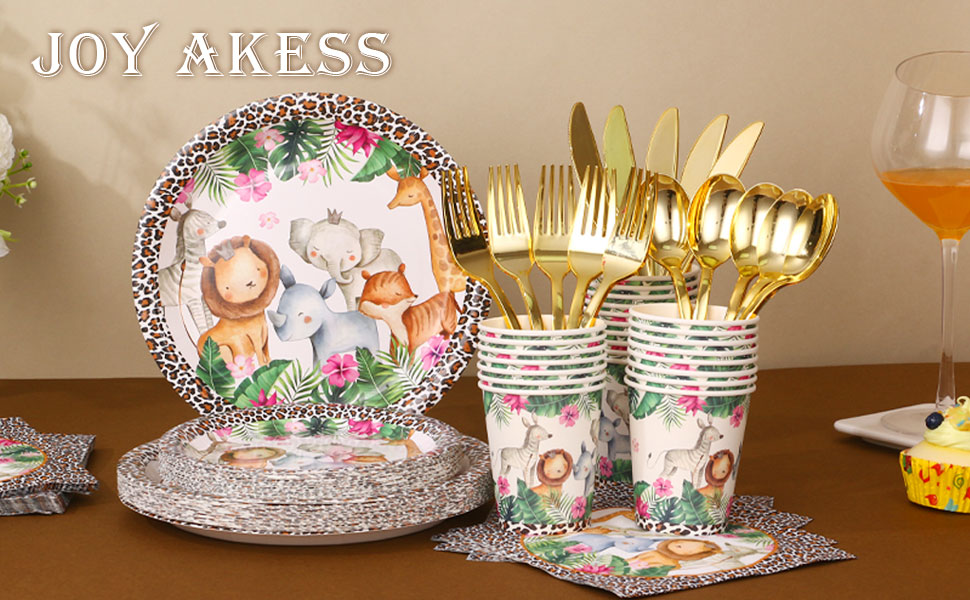 Safari Plates and Napkins Party Supplies Cheetah Birthday
