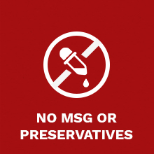 NO MSG OR PRESERVATIVES