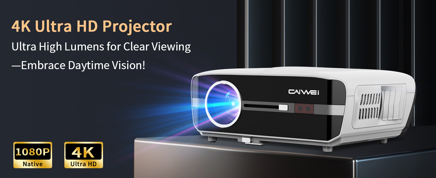 EUG A9S Smart LCD Projector 4K, 1000 ANSI Lumen, Daytime