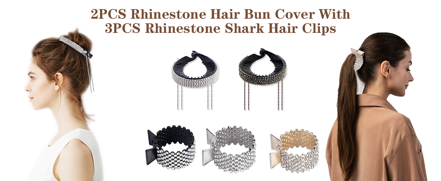 Rhinestone Hair Bun Cover