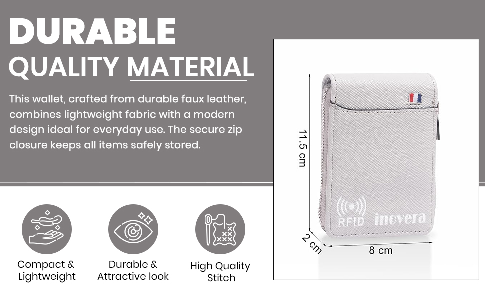 SPN-JGSP 9 Slot RFID Blocking Card Wallet (Grey)