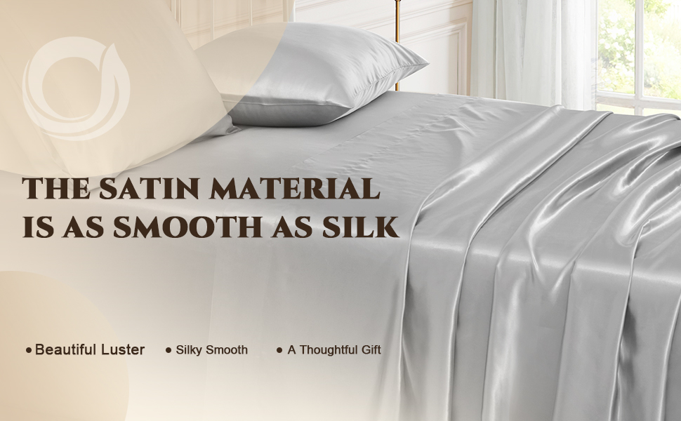 Vonty Satin Sheets Extra Deep Pocket California King Sheet