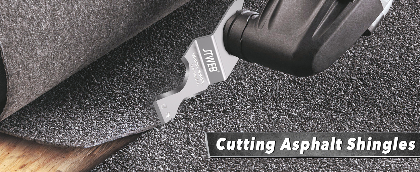 JTWEB Oscillating Multi Tool Hook Knife Blade Scraper, 10PCS Asphalt