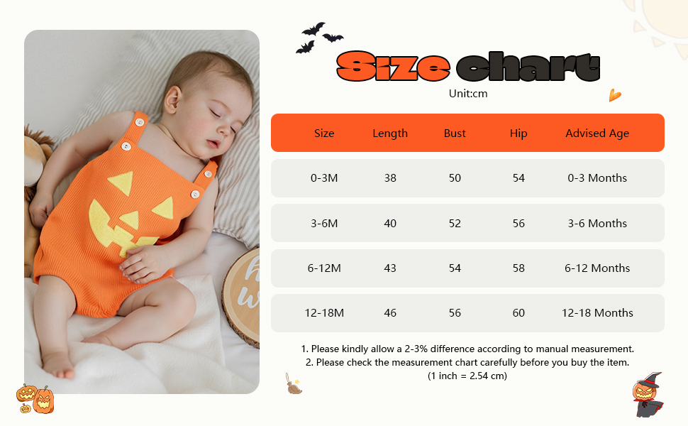 Newborn Infant Baby Girls Boys Rompers Halloween Clothes