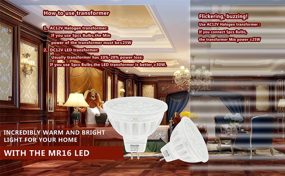 Aiwode 5W MR16 LED Bulb,Natural White 4000K,Equivalent 50W Halogen Lamp
