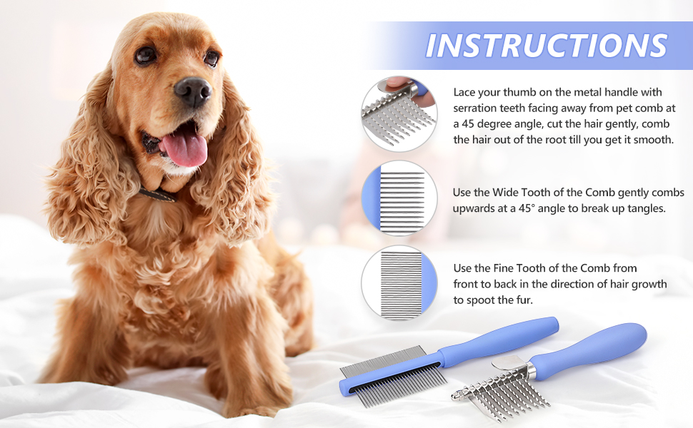 Myselect Dematting Comb for Doodles & Poodles, DualSided