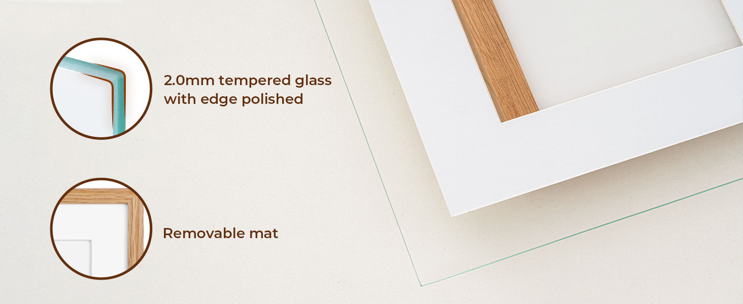 5x7 Picture Frame for Wall, Solid Oak Wood 5 x 7 Picture