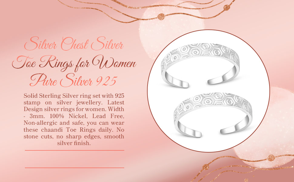 Toe rings silver women ring pure design sterling bichiya chandi girls jewelry gift fancy