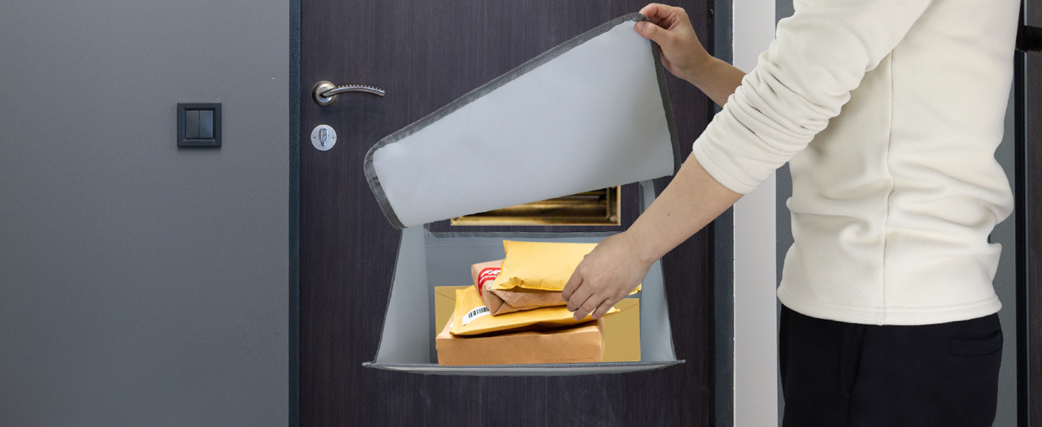 Mail Slot Catcher for Door Mail Slot, Grey Mail Catcher Bag, Indoor