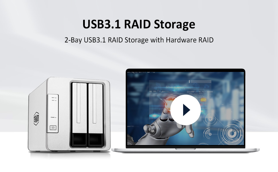 TERRAMASTER D2-310 USB Type C External Hard Drive RAID