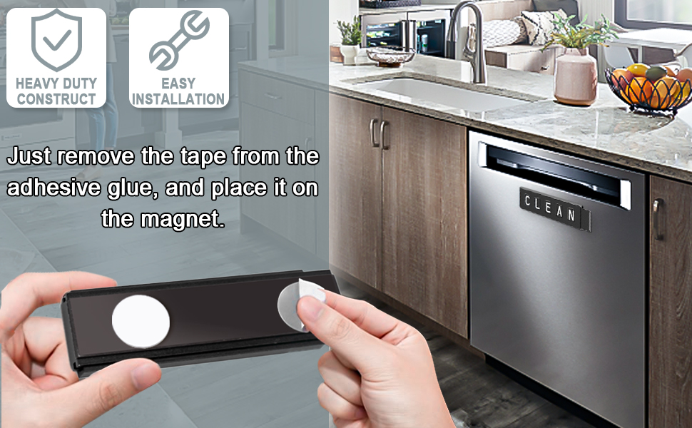 Premium Metal Dishwasher Clean Dirty Sign, LEASEN