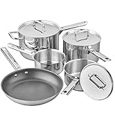 Tala Performance 5 Piece Stainless Steel Cookware Set, Saucepans with Stainless Steel lids, 16, 1...