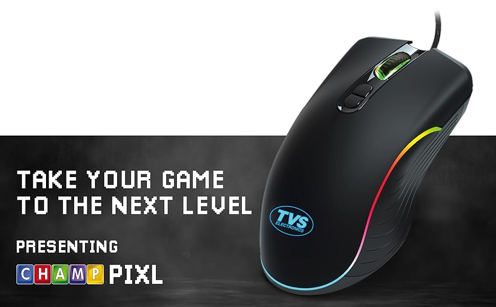 TVS Electronics Champ Pixl Wired Gaming RGB Lighting Mouse