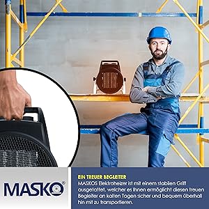 Bouwverwarmer rond 2KW