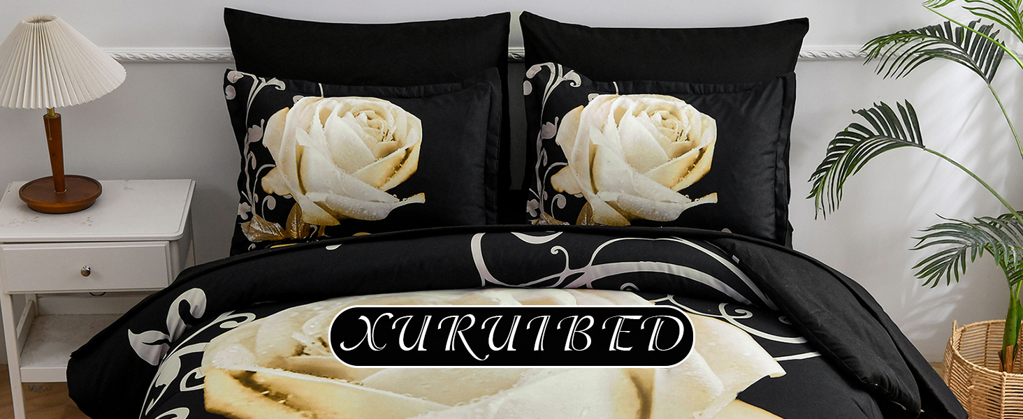 rose bed in a bag 7pcs comforter set