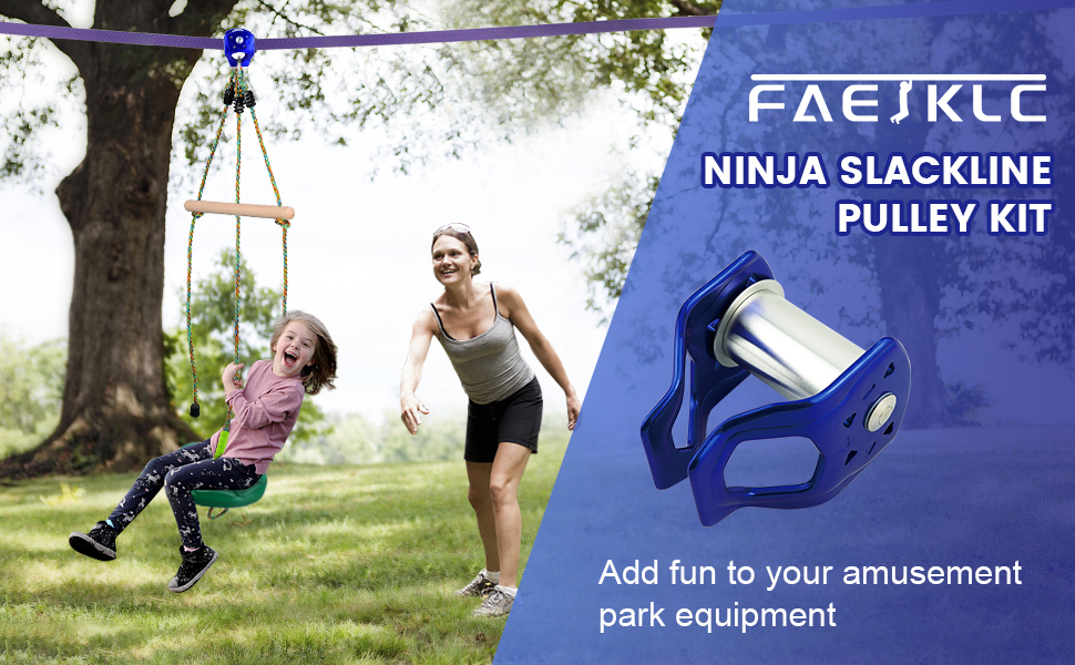 Durable Slackline Pulley Zip Line Pulley Zipline Backyard