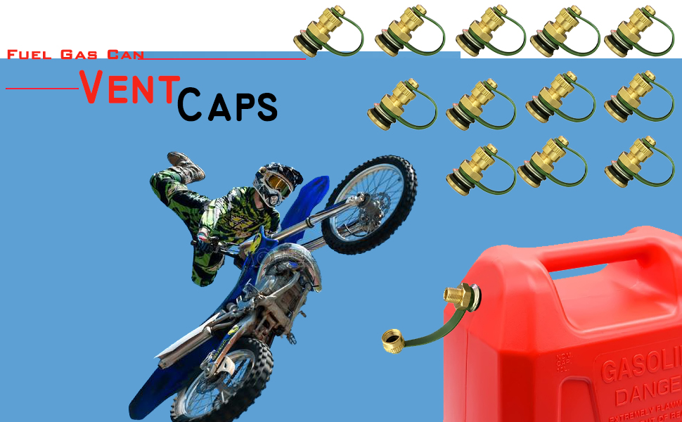 C CLINK Fuel Gas Can Vent Caps, 12 Pack Fuel Gas Can Vent Kits Made of Durable Brass