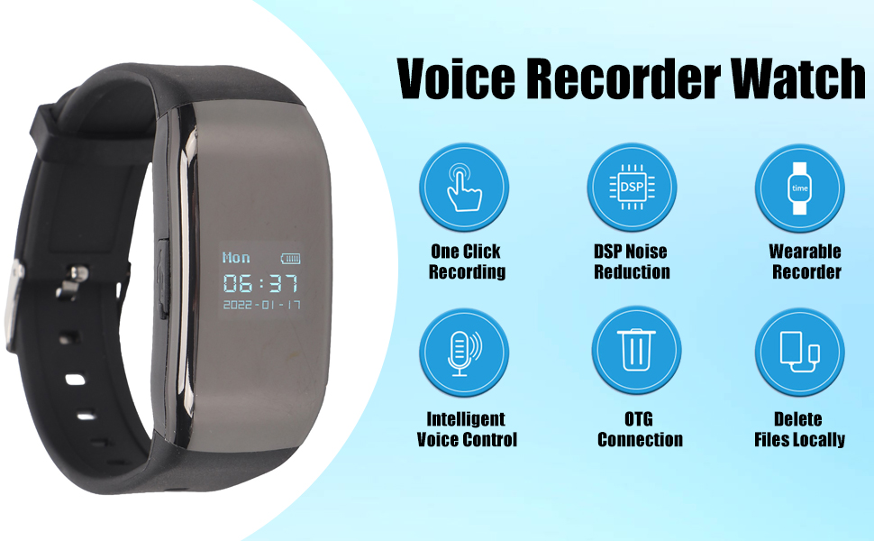 Digital Voice Recorder Watch, Voice Activated Recorder