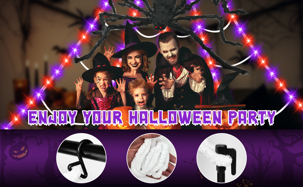 Halloween Decoration Spider Web Lights Upgraded 2025 Halloween Lights