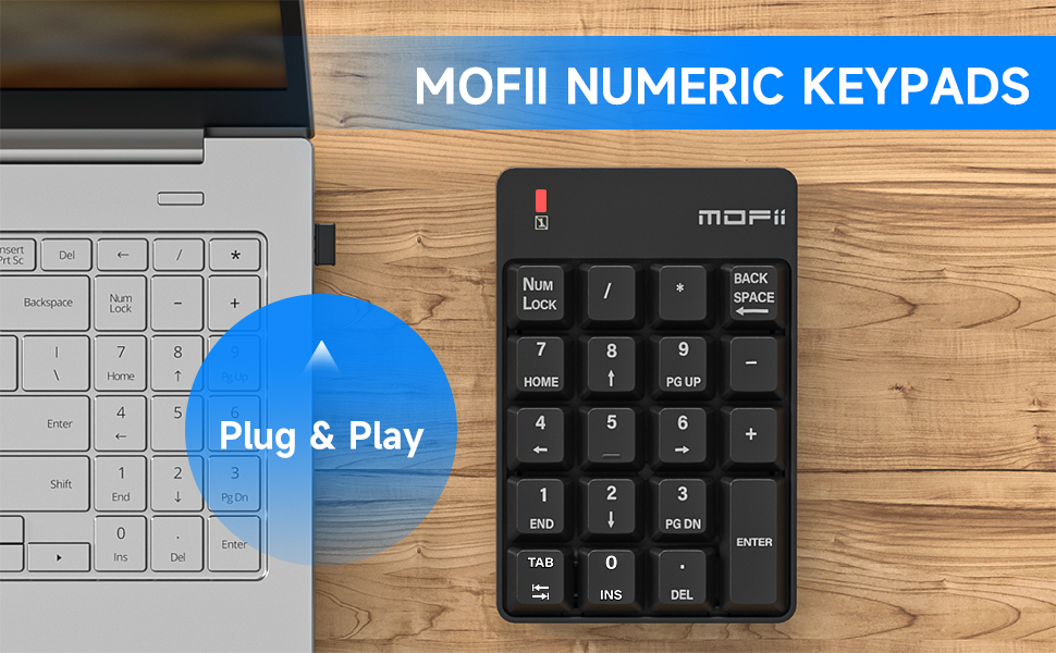 MOFII Wireless Number Pad 2.4G Numeric Keypad Silent 19
